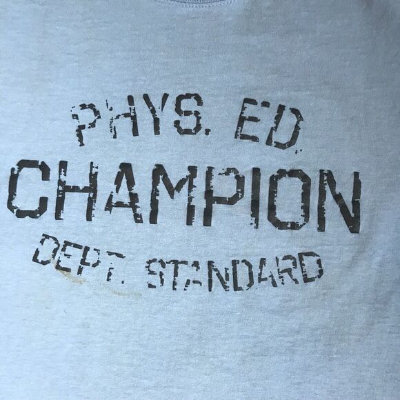 Champion Physical Ed Dept Standard Heavy Cotton Tee T Shirt Men Sz XL Blue Logo - Picture 4 of 13